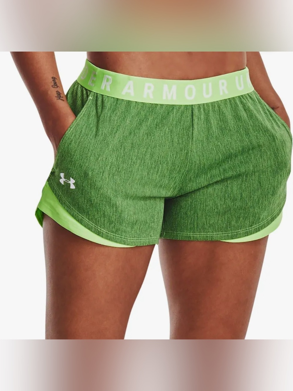 Super Cute Under Armour Women's Green HeatGear Knit Shorts